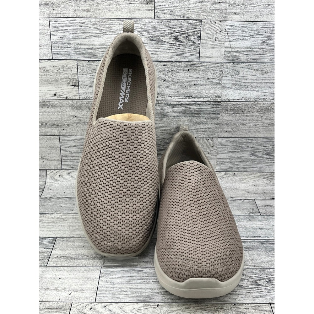 Skechers GoWalk Joy Women Sz 8.5 Wide Taupe Mesh Slip On Walking Shoes 15600W